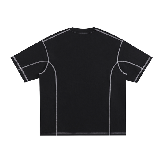 Streetwear Contrast-Stitched Cotton T-Shirt