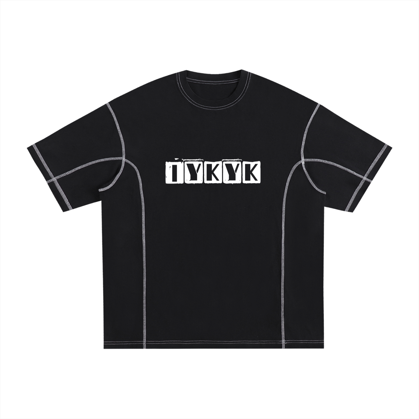 Streetwear Contrast-Stitched Cotton T-Shirt