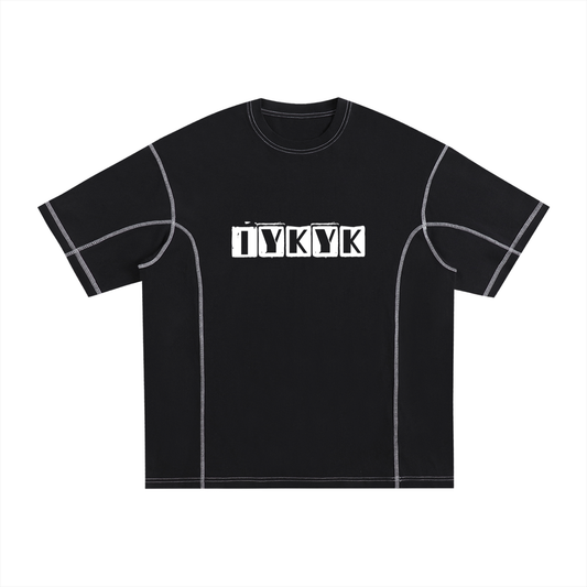 Streetwear Contrast-Stitched Cotton T-Shirt