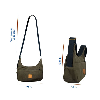 Crescent Canvas Crossbody Shoulder Bag for Women