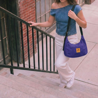 Crescent Canvas Crossbody Shoulder Bag for Women