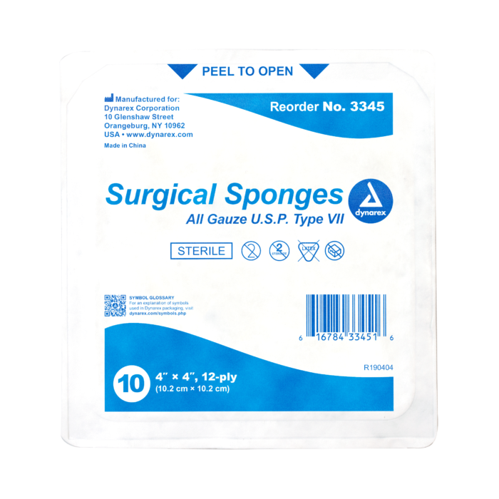 Surgical Gauze Sponge Sterile 10's 4"x 4" 12 Ply