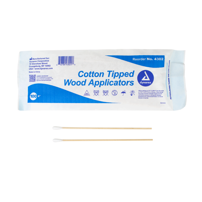 Cotton Tipped Wood Applicators Non-sterile 6in