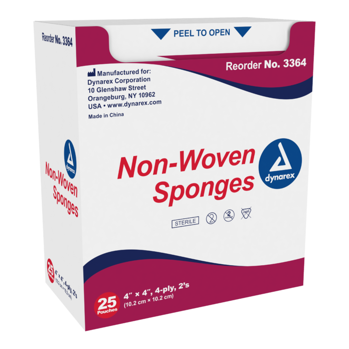 Non-Woven Sponge Sterile 2's, 4"x 4", 4 Ply