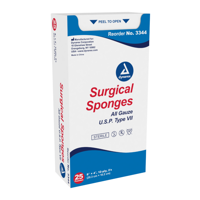 Surgical Gauze Sponge Sterile 2's 8"x 4" 12 Ply