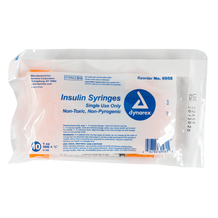 Insulin Syringe N/S - 1cc - 30G, 1/2" needle