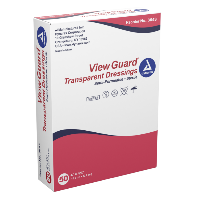 View Guard Transparent Dressings Sterile 4" x 4 3/4"