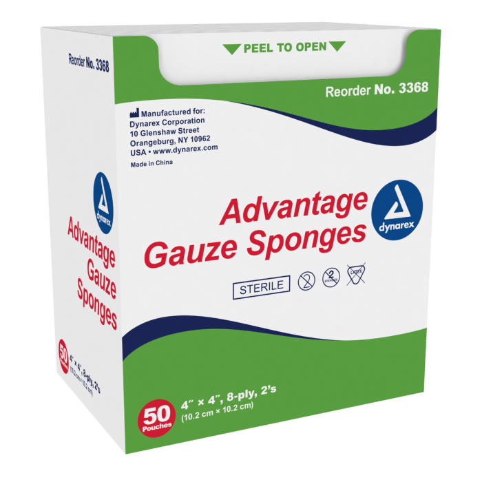 Advantage Gauze Sponge - Sterile 4"x 4", 8 Ply, 2's