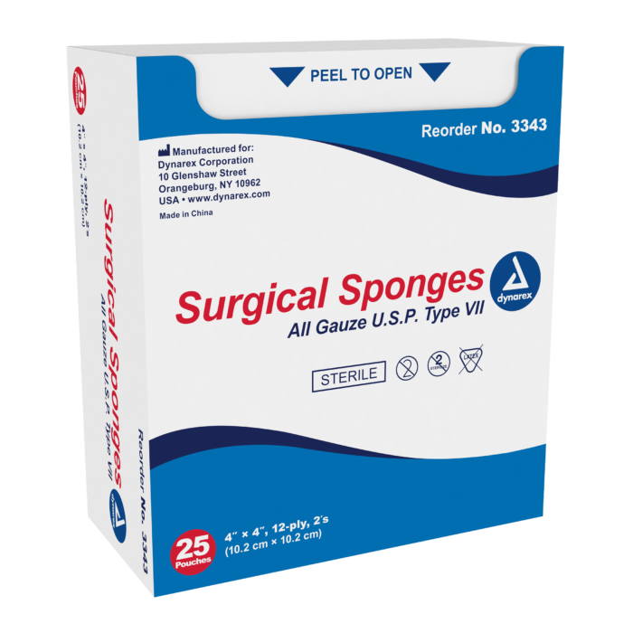 Surgical Gauze Sponge Sterile 2's 4"x 4" 12 Ply