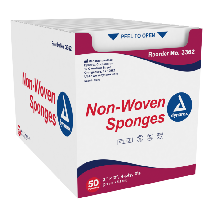 Non-Woven Sponge Sterile 2's, 2"x 2", 4 Ply