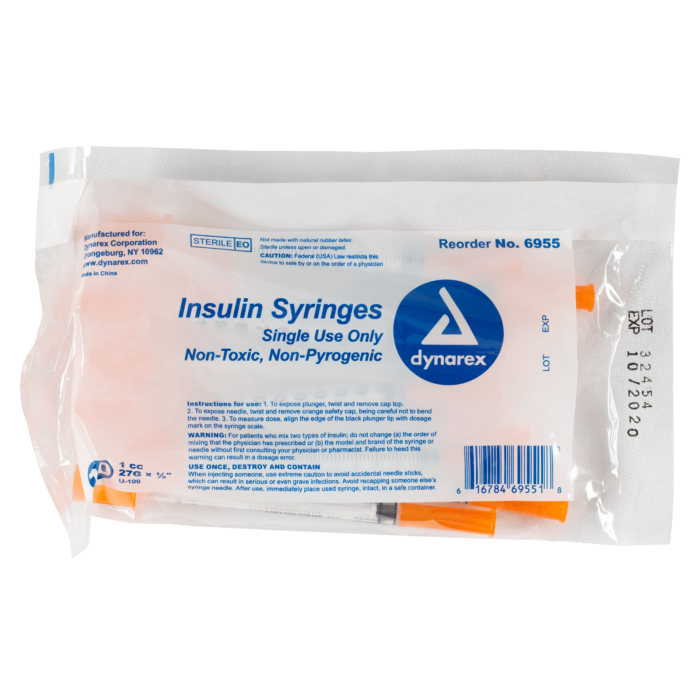 Insulin Syringe N/S - 1cc - 27G, 1/2" needle