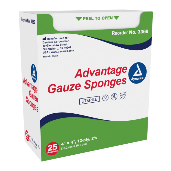 Advantage Gauze Sponge - Sterile 4"x 4", 12 Ply, 2's