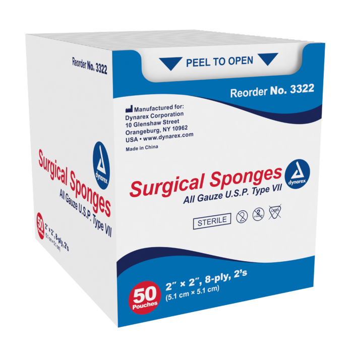 Surgical Gauze Sponge Sterile 2's 2"x 2"  8 Ply