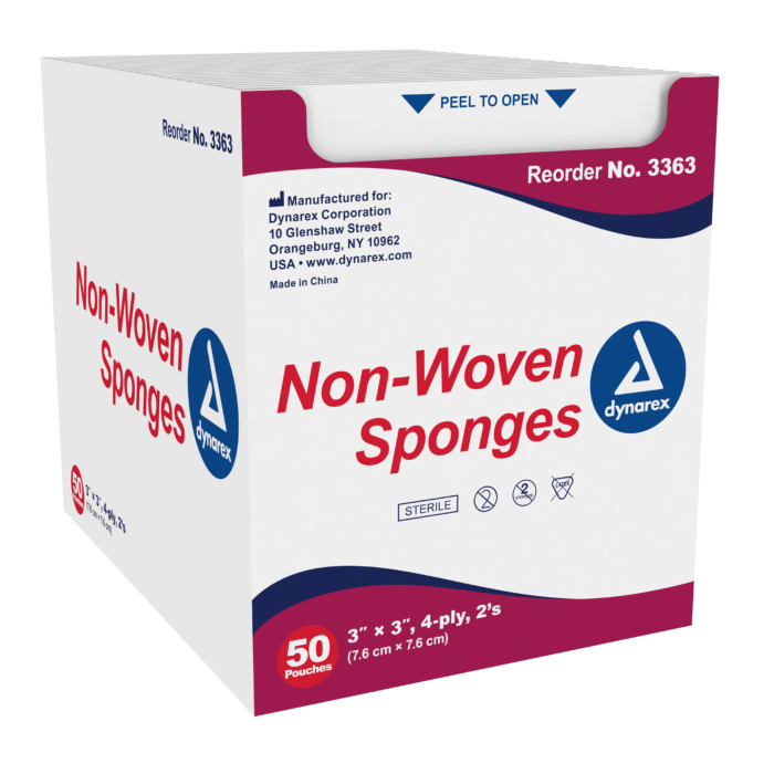 Non-Woven Sponge Sterile 2's, 3"x 3", 4 Ply