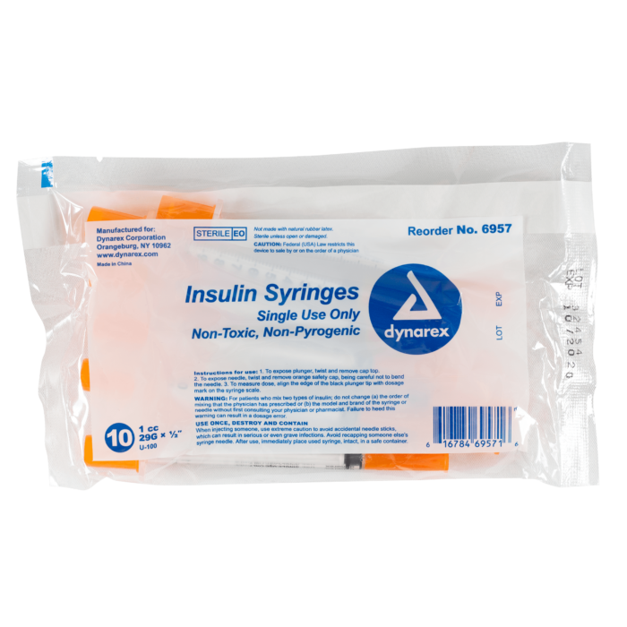 Insulin Syringe N/S - 1cc - 29G, 1/2" needle