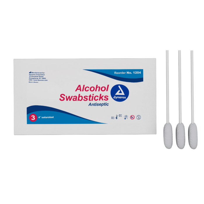 Alcohol Swabsticks- NS 4in - 3 swabsticks per packet