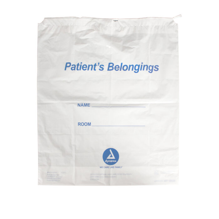 Patient Belonging Bag - Drawstring 16" x 18" x 4"  clear